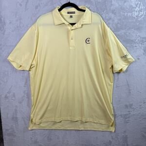 Peter Millar Summer Comfort Polo Men's XL Yellow Golf Golf Course Embroidery